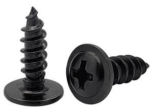 lot 8192 image: NACX M5 x 10mm Black Truss Head Wood Screws, Carbon Steel Phillips Truss Head Self Tapping Screws, 100pcs