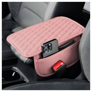 lot 8203 image: carleef Arm Rest Cover for Car,LeatherMemory Foam Center Console Cover with Storage Bags,Universal Middle Console Cover Car Accessories Interior for Most Cars Center Consoles (Pink)