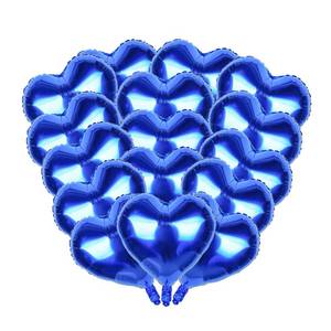 lot 8210 image: Guzon 18 inch Royal Blue Heart Balloons - Metallic Blue Foil Heart Shaped Helium Aluminum Mylar Balloons for Parties, Wedding, Valentine, Graduation, Baby Shower (15PCS)