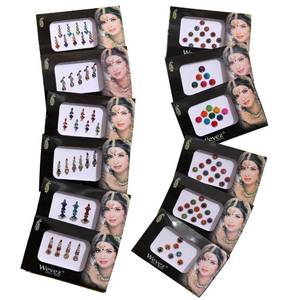 lot 8215 image: 12 Pack Indian Art Bollywood Reuseable Bindi Self Adhesive Body StickersTattoo