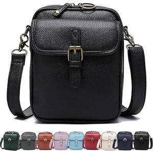 lot 8217 image: Leather Crossbody Bag for Women - 2025 Vintage Anti-Theft Messenger Bag with Double Layer Large Capacity, Built-in Purse Card Slots,Retro Faux Leather Shoulder Sling Bag for Travel (Black, Large)