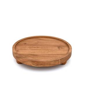 lot 8219 image: Kimona Pedestals Acacia Wood Round Display Wooden Stand for KitchenBathroom CounterPlant Stand (9 X 9 X 1.5)