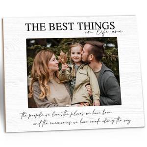 lot 8223 image: Kneaotoaji Family Picture Frame Gifts - The Best Things in Life Are the People We Love - Friends Wooden Photo Frame 5x7 for Tabletop or Wall Hanging