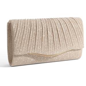 lot 8239 image: XquiziFit Clutch Purses for Women Formal Evening Clutch with Detachable Chain Sparkly Glitter Purse for Wedding Party Champagne