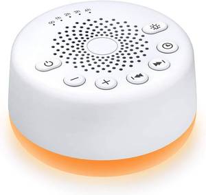 lot 8251 image: Sound Machine Easysleep White Noise Machine with 25 Soothing Sounds and Night Lights with Memory Function 32 Levels of Volume and 5 Sleep Timer Powered by AC or USB for Sleeping Relaxation (White)