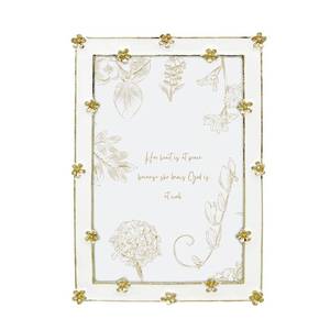 lot 8254 image: GIFTY GIFTY Spring Flower Thin Border Photo Frame  4x6 In  For Vertical & Horizontal Display on Tabletops  Perfect for Home Decor, Wedding, Graduation, Or Milestone Photos (WhiteGold)