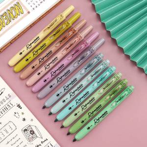 lot 8260 image: WRITECH Retractable Highlighters Assorted Colors Chisel Tip Click Aesthetic Highlighter Marker Pens Pack Multi Colored Ink No Bleed Smear for Highlighting Journaling (12ct Neutral)