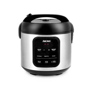lot 9591 image: AROMA Digital Rice Cooker, 4-Cup (Uncooked)  8-Cup (Cooked), 2 Qt, Steamer, Multicooker, Slow Cooker, Oatmeal Cooker, Auto Keep Warm, Stainless Steel Exterior