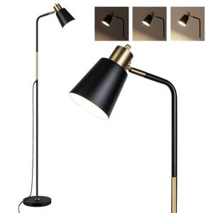 lot 9599 image: LALISU Floor Lamp, Industrial Floor Lamps for Living Rooms Rustic Farmhouse Reading Standing Floor Lamp Adjustable Metal Heads Indoor Task Lighting for Living Room Bedroom Office Home D�cor (Black)
