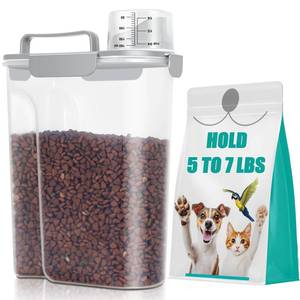 lot 9600 image: TBMax Dog Cat Food Storage Container 5 to 7 lbs, Airtight Pet Food Dispenser with Easy-Pouring Spout & Measuring Cup, Portable Kibble Container for Travel Dog Food Storage