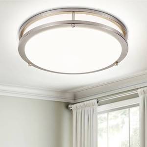 lot 9604 image: DLLT Flush Mount LED Ceiling Light 13 Inch 5CCT (3000K-6000K) & Dimmable Ceiling Light Fixtures for Bedroom Hallway - 24W Modern Brushed Nickel Super Bright Kitchen Lighting Fixtures Ceiling