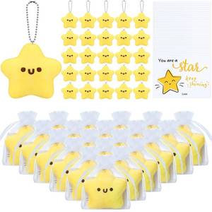 lot 9615 image: Tondiamo 25 Sets Star Plush Keychain Bulk Back to School with You Are a Star Cards Organza Bags Thank You Gifts Smile Face Plush Cute Plushies Welcome Back Toys Gifts for Women Students Teacher