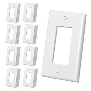 lot 9616 image: CML Mid-Size Decorator Wall Plates, 40 Pack Electrical Outlet Receptacle Covers, 1-Gang Switch Plates, Midway Size 3.18 x 5, Impact Resistant, Gloss Finish, White