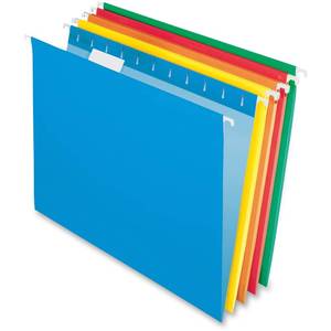 lot 9659 image: Pendaflex Hanging File Folders, Letter Size, Assorted Colors, 15-Cut Adjustable Tabs, 25 Per Box (81663)
