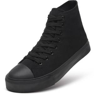 lot 9670 image: ZGR Mens High Top Canvas Sneakers Lace Up Classic Shoes Full Black US12