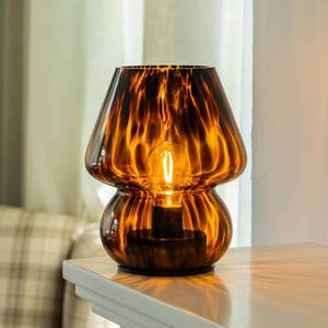 lot 9683 image: ULAROOM Battery Operated Mushroom Lamp - Vintage Small Table Lamp with Timer, Cordless Bedside Nightstand Lamp, Glass Battery Powered Lamp for Bedroom Kitchen Living Room Shelf Decor Aesthetic Amber