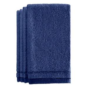 lot 10153 image: Creative Scents Cotton Fingertip Towels Set Blue - 4 Pack - 11 x 18 Inches Decorative Small Extra-Absorbent and Soft Terry Towel for Bathroom - Powder Room, Guest and Housewarming Gift (Navy Blue)