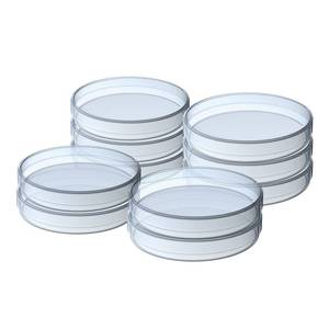 lot 10174 image: 10 Pack Sterile Thick Plastic Petri Dishes with Lid, 90mm Dia x 15mm Deep Clear 3 Vents Petri Dish for Lab Science Experiment