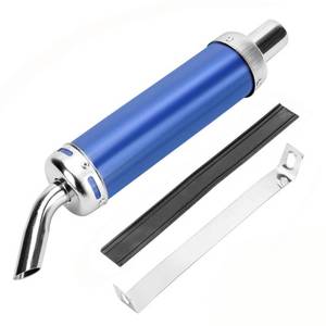 lot 10178 image: Cylemoto Muffler Exhaust 1.25inch Aluminum Motorcycle Racing Exhaust Muffler Silencer Pipe Blue