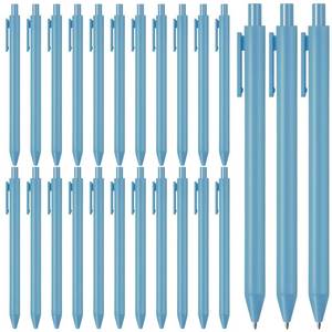 lot 10192 image: Fulmoon 25 Pcs Ballpoint Pens Bulk Retractable Comfortable Writing Pens Cute Christmas Supplies in Medium Point 1.0 mm for Teacher Office Home Baby Shower (Light Blue,Black Ink)