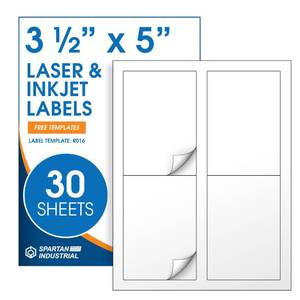 lot 10198 image: 3.5 X 5 Matte White Printable Shipping Labels (30 Sheets, 120 Stickers)