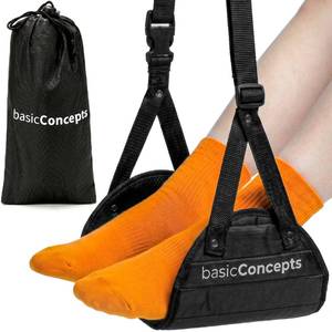 lot 10209 image: BASIC CONCEPTS Airplane Foot Hammock for Plane Travel Essentials - Airplane Travel Essentials, Long Flight Foot Rest - Plane Gadgets
