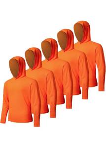 lot 11648 image: 5 Pack Mens UPF 50 Sun Protection Hoodie Shirts Long Sleeve Shirts Quick Dry Lightweight for Running Workout Hiking Fishing