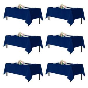 lot 11650 image: sancua Navy Blue Tablecloths 60x120 Inch for 8 Foot Tables, 6 Pack