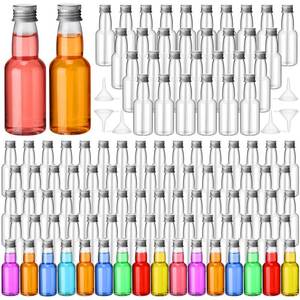 lot 11656 image: 120 Pcs Mini Liquor Bottles Airtight Shot Miniature Empty Plastic Alcohol Spirit Shot Bottles with Funnels for Party Favors, Weddings(2 oz,Silver)