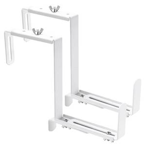 lot 11677 image: VIVIKEN Planter Box Brackets, Adjustable Flower Brackets for Deck Railing (Black)