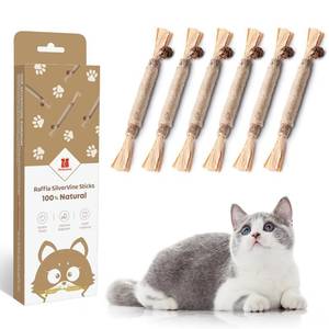 lot 12092 image: Potaroma 6 Pcs Natural Silvervine Sticks Cat Toys, Catmint Silvervine Blend Sticks, Kittens Chew Toys for Teeth Cleaning, Matatabi Dental Care Cat Treat, Edible Kitty Lick Toys