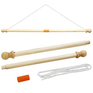 lot 12101 image: Anley 35 Wooden Banner Pole - Horizontal Flag Hanger for House Sports Dynasty Company - Easy Display for Flag Width Less Than 30 and Sleeve Over 1