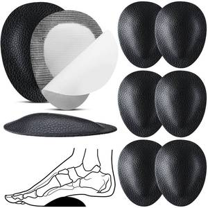 lot 12103 image: Threlaco 4 Pairs Metatarsal Pads for Women Men Leather Metatarsal Arch Support Ball of Foot Cushions Pain Relief for Metatarsalgia 13 Inch Thick Foot Pads(Black)