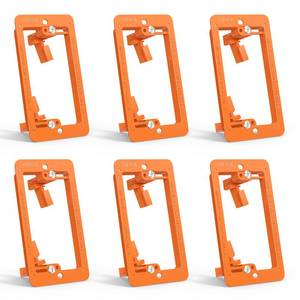 lot 12105 image: LEENUE 6 Pcs Low Voltage Mounting Bracket for Single Gang Wall Plate Orange