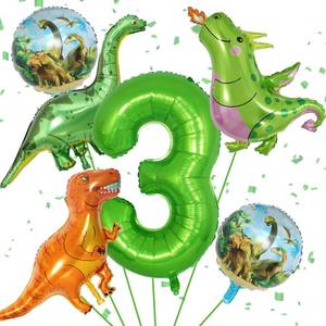 lot 12110 image: Dinosaur 3rd Birthday Decorations, Dinosaur Birthday Party Decorations with Giant Inflatable Dino Balloons 40 Inch Helium Foil Mylar Number 3 Balloons for Dino Theme Bday Party Decorations