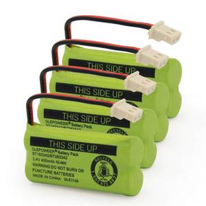 lot 12111 image: GLEPOWEER DM221 BT183342BT283342 2.4V 400mAh Ni-MH Battery Pack, Also Compatible with Cordless Phone Batteries BT166342BT266342 BT162342BT262342 CS6709 CS6609 CS6509 CS6409 EL52100 EL50003(4 Pack)