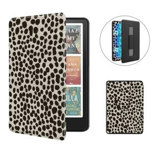 lot 12125 image: MOROCK Magnetic Back Shell Case for 7 Kindle Paperwhite and Colorsoft Paperwhite Signature Edition(12th Gen. 2024), Lightweight PU Leather Cover with Hand Strap, Auto WakeSleep, Khaki Leopard Print