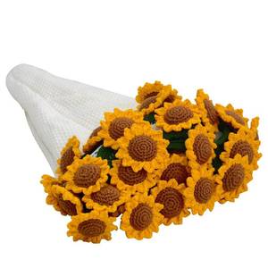 lot 12133 image: SoffMoiis 32inch Crochet Sunflowers Bouquet Throw Blanket for Her