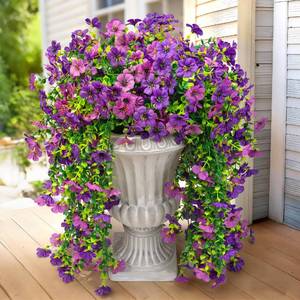 lot 12141 image: ColoPlay 2PCS Artificial Hanging Flowers for Outdoors Faux Plants