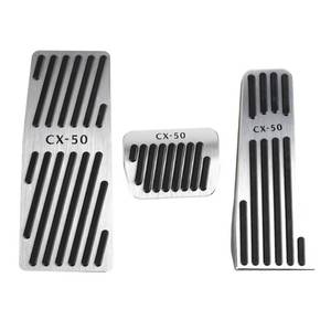 lot 12156 image: LEXLEY 3PCS Anti-Slip Aluminum Brake Gas Dead Pedal Pads,Auto No Drilling Accelerator Pedal Covers Only for Mazda 2023 2024 2025 2026 CX-50-SLIVER