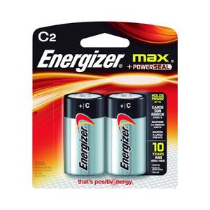 lot 12158 image: Energizer MAX C Batteries (2 Pack), C Cell Alkaline Batteries