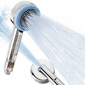 lot 12161 image: Dbbsfst High Pressure Shower Head with Handheld with 4 Detachable Spray Modes and ONOFF Pause Switch Detachable Filtered Showerhead ABS Rust-Resistant Material Chrome Polish
