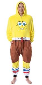 lot 12173 image: Nickelodeon Mens SpongeBob SquarePants Character Union Suit Costume Sleep Pajama (SmallMedium) Multicolored