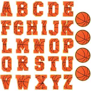 lot 12178 image: Hotop 30 Pcs Chenille Letter Patches Iron on Patches for Clothing Sports Patches Chenille Embroidered Applique for Bags Hat DIY Clothing Jackets Backpacks Repair (Orange,Basketball Letter Style)