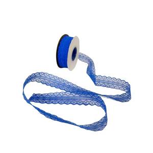 lot 12194 image: 1.2 Inch Wide�25 Yards Floral Pattern Lace Ribbon Royal Blue Lace Trim Ribbon for Wrapping Bouquets Wedding Decor Sewing Making