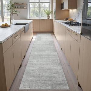 lot 13337 image: Valenrug Washable Rugs 2x10 - Stain Resistant 2x10 Area Rugs for Living Room, Non Slip Backing Large Area Rugs for Bedroom, Folable Machine Washable Area Rug (2x10, Grey)