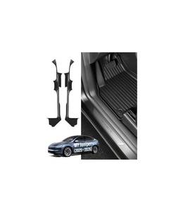 lot 13355 image: BMZX for Tesla Model Y Juniper 2025-2026 Door Sill Protector 2PCS  TPE Anti-Dust Protective Covers  No-Gap Design  Covers Front & Rear Seats  Easy to Clean