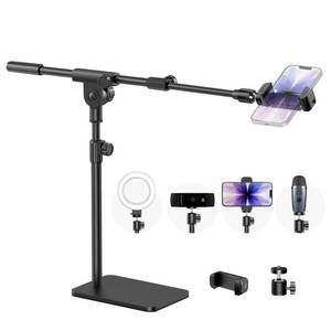 lot 13356 image: InnoGear Overhead Phone Mount, Cell Phone Holder Webcam Mounts for Desk Camera Stand for Logitech Webcam C922 C930e C920S C920 C615 C960 C920x BRIO 4K NexiGo N60, Right Light, GoPro with 14 Thread
