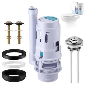 lot 14016 image: Saillong 3 Inch Dual Flush Valve Replacement Kit with Top Push Button, Tank to Bowl Gasket and Bolts, Toilet Repair Kit Inside Tank for 2 Piece Toilet, Easy to Install(1 Pack)