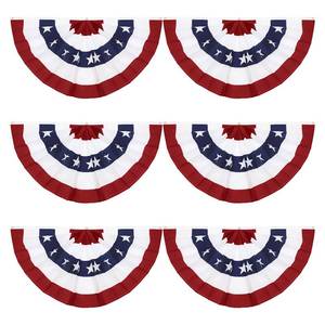 lot 14023 image: 6PCS 3x6 Ft American Pleated Fan Flag, Patriotic Half Fan Bunting Flag